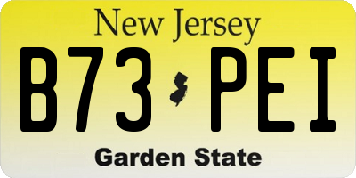 NJ license plate B73PEI