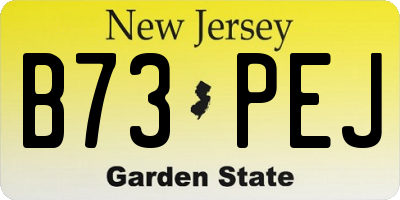 NJ license plate B73PEJ