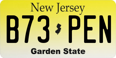NJ license plate B73PEN