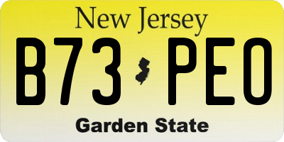 NJ license plate B73PEO