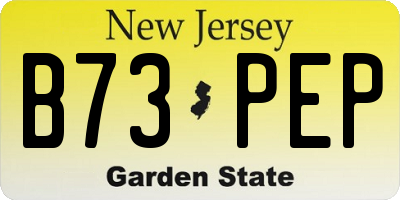 NJ license plate B73PEP