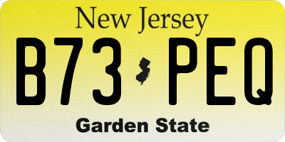 NJ license plate B73PEQ