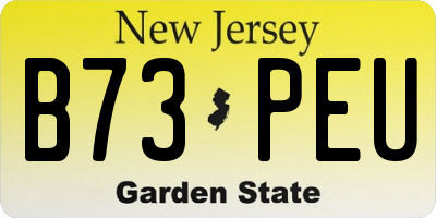NJ license plate B73PEU