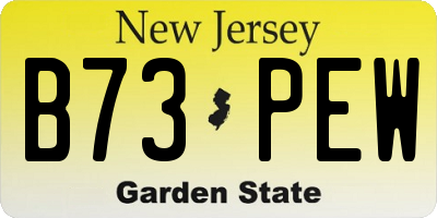 NJ license plate B73PEW