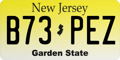 NJ license plate B73PEZ