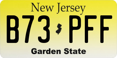 NJ license plate B73PFF