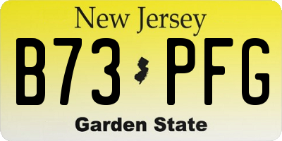 NJ license plate B73PFG