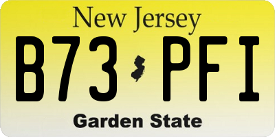 NJ license plate B73PFI