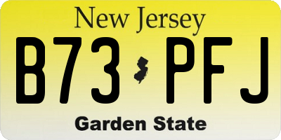 NJ license plate B73PFJ