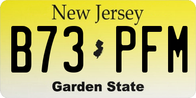 NJ license plate B73PFM