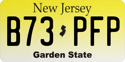 NJ license plate B73PFP