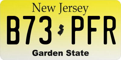 NJ license plate B73PFR