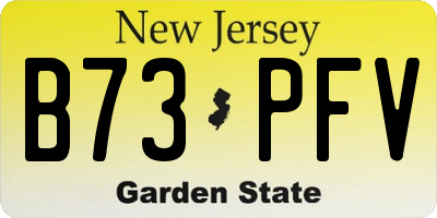 NJ license plate B73PFV