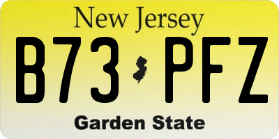 NJ license plate B73PFZ