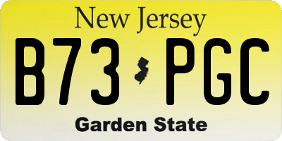 NJ license plate B73PGC