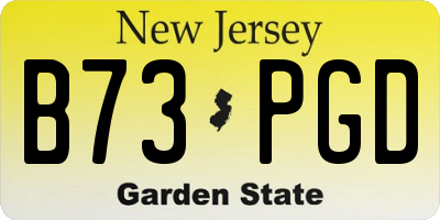 NJ license plate B73PGD