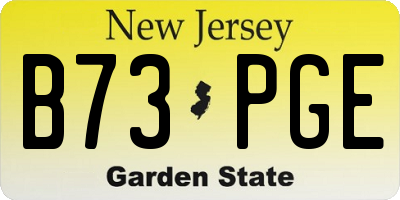 NJ license plate B73PGE