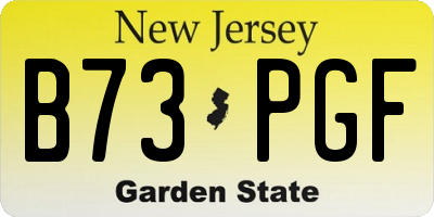 NJ license plate B73PGF