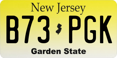 NJ license plate B73PGK