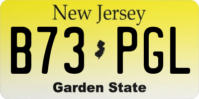 NJ license plate B73PGL