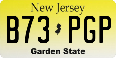 NJ license plate B73PGP