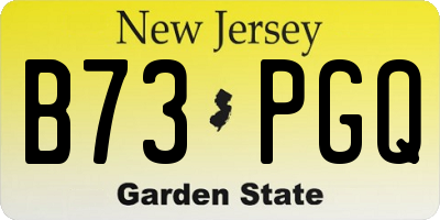 NJ license plate B73PGQ