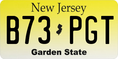 NJ license plate B73PGT