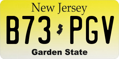 NJ license plate B73PGV