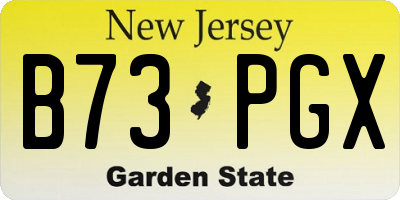 NJ license plate B73PGX