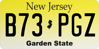 NJ license plate B73PGZ