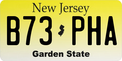 NJ license plate B73PHA