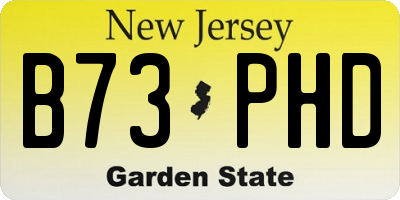 NJ license plate B73PHD