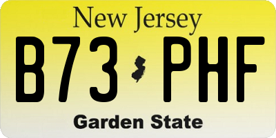 NJ license plate B73PHF