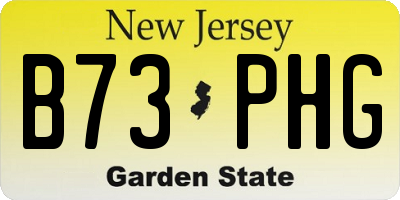NJ license plate B73PHG