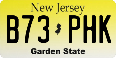 NJ license plate B73PHK