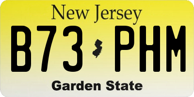 NJ license plate B73PHM