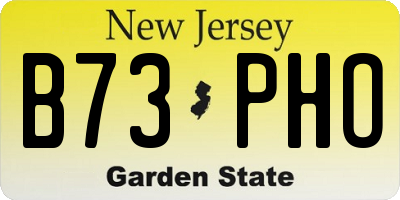 NJ license plate B73PHO