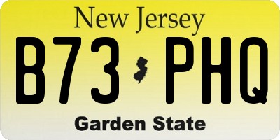 NJ license plate B73PHQ