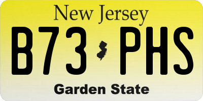 NJ license plate B73PHS