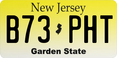 NJ license plate B73PHT