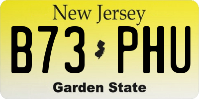 NJ license plate B73PHU