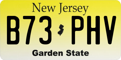 NJ license plate B73PHV