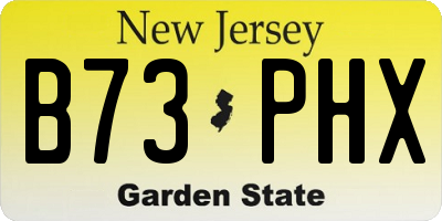 NJ license plate B73PHX