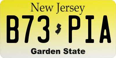 NJ license plate B73PIA