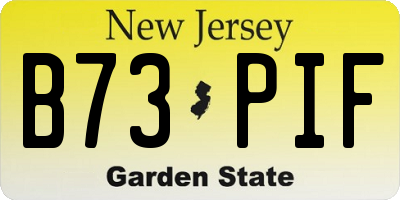 NJ license plate B73PIF