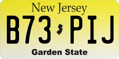 NJ license plate B73PIJ