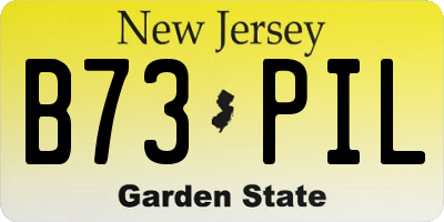 NJ license plate B73PIL