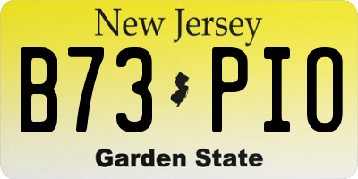 NJ license plate B73PIO