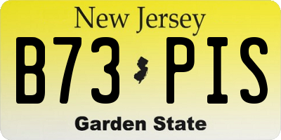 NJ license plate B73PIS