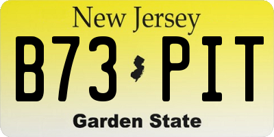 NJ license plate B73PIT